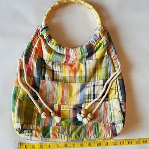 J.Crew | Hobo bamboo plaid handle with tassles